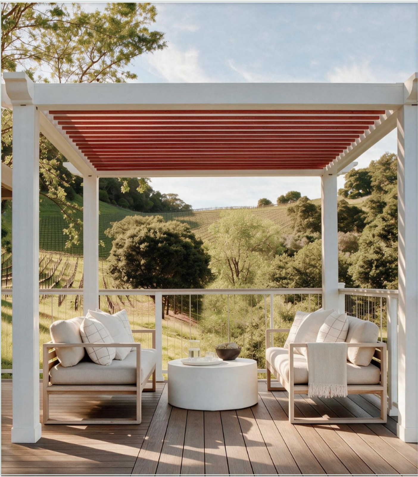 Leo Series decking under a pergola